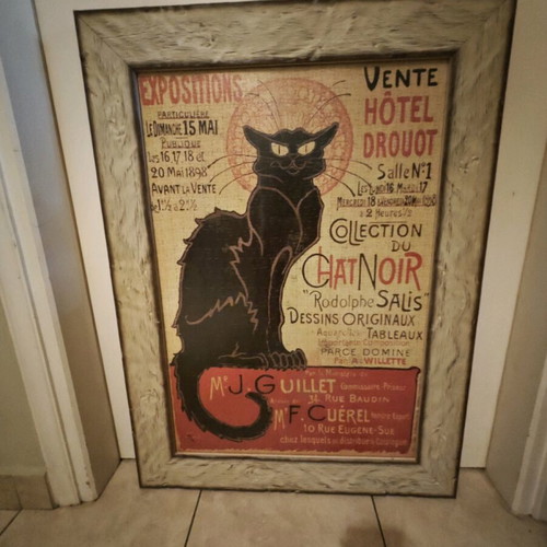 Puzzle in wooden frame with black stripes on ecru wood, new
