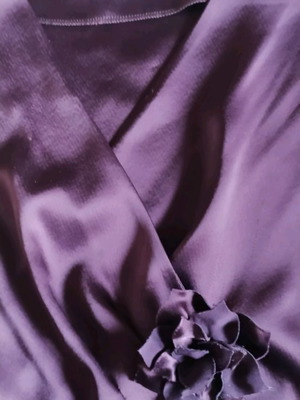 Vintage set skirt blouse used, georgette with satin fabric