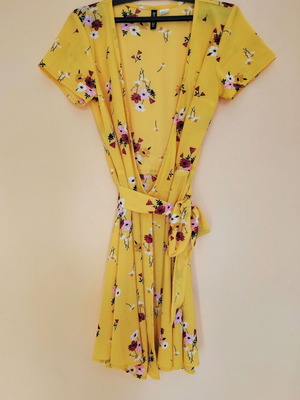 H&M Floral Kimono Dress new, multicolor yellow