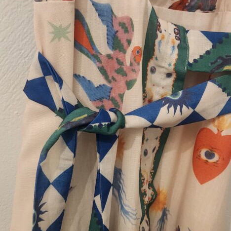 Purple Queen Paris Art Print Wrap Dress like new, colorful