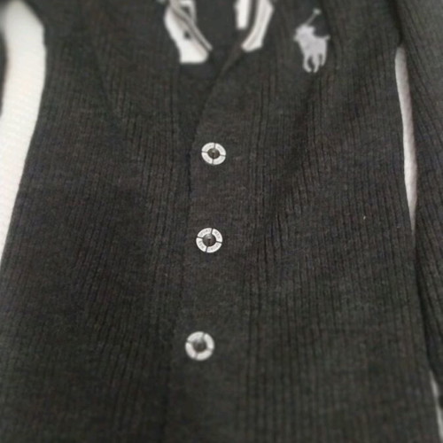 Men's cardigan new, size large, black and gray