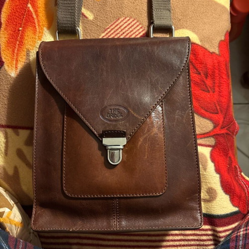 The Bridge shoulder bag used, brown leather unisex