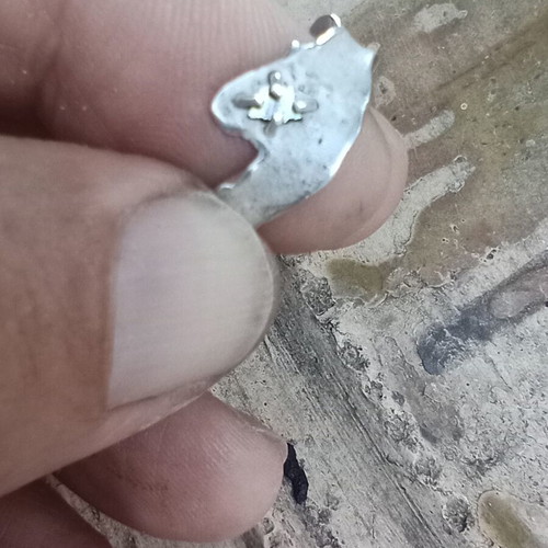 Silver ring 925 with black diamond, like new, size 54