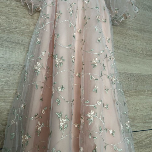 Girls' dress 6 years new, A-line, beige and pink