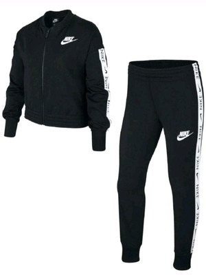 Nike παιδική αθλητική φόρμα με ζακέτα με φερμουάρ και παντελόνι jogger σε μαύρο, μέγεθος L