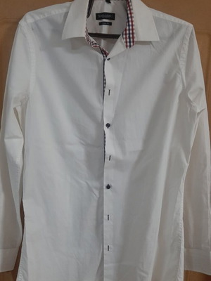 Dress shirt size M for boys aged 13-14, like new, white and red