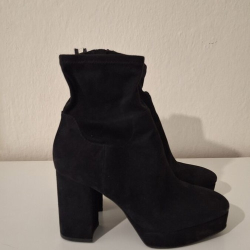 H&M black ankle boots like new, size 39, high heel and platform