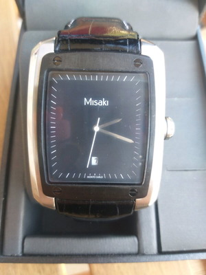 Misaki authentic men's watch with leather strap
