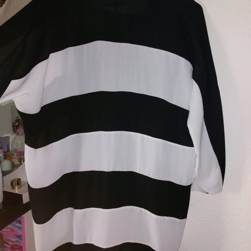 Loose set blouse with pants XL used, black and white