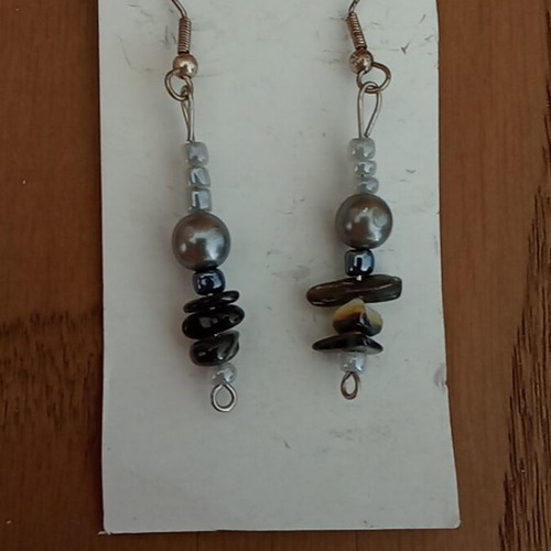 Handmade earrings with silver clasp like new