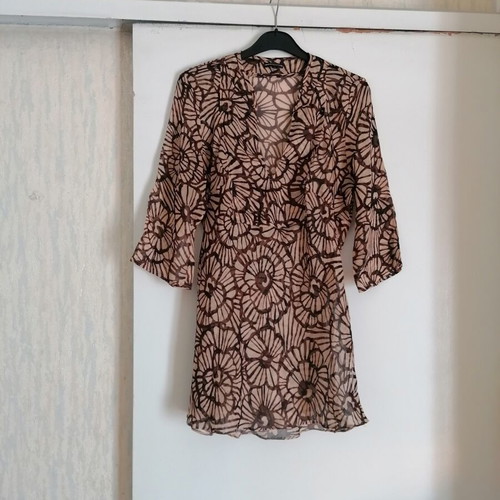 Transparent tunic Marks & Spencer, like new, beige and brown, size XL