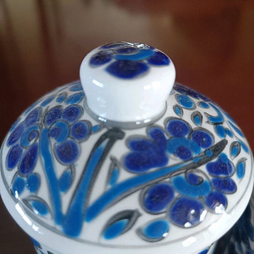 Handmade Rodian coffee sugar set, height 13 cm, like new