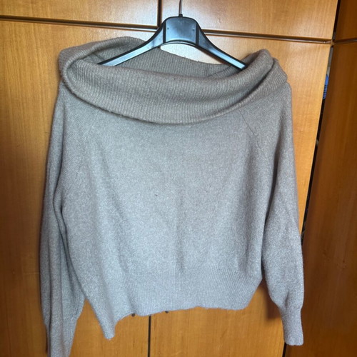 Woolen blouse with off-shoulder H&M like new, beige, size S