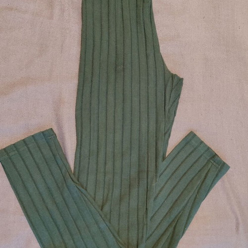 Rib set blouse and leggings new, dark green