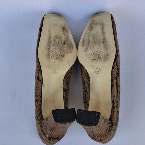 Mallas leather shoes like new, brown snake effect size 38