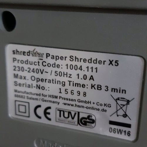 Document shredder used