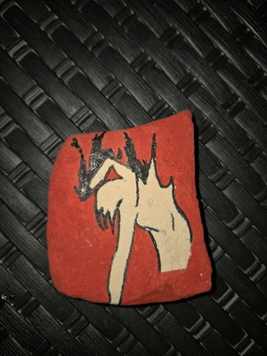 Διακοσμητική πέτρα ζωγραφισμένη με τέμπερες καινούργια