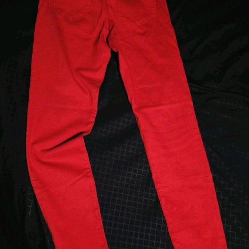 Bershka red pants like new, cotton and elastic size L