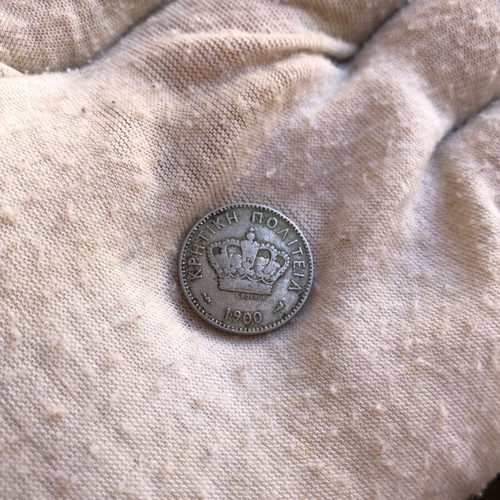 Set of 2 historical Greek coins 20 Lepta 1894 & 10 Lepta 1900, cupronickel