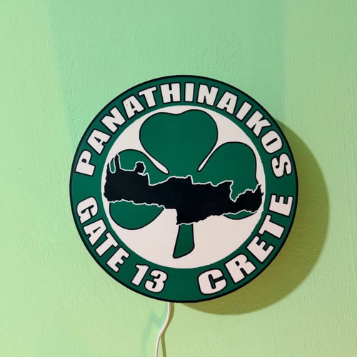 Led light Gate 13 Crete Lightbox like new, official Panathinaikos replica