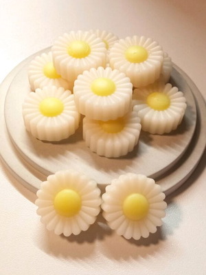 Wax melts daisy scented with sandalwood, pack of 12, like new