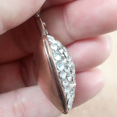 Heart keychain vintage used with sparkling stones