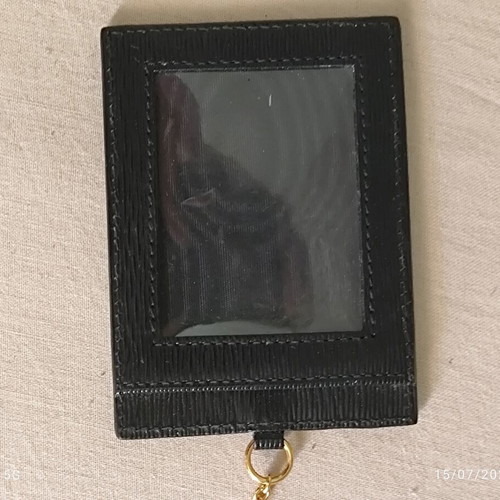 Prada Unisex Leather Card Holder With Chain Like New, Black