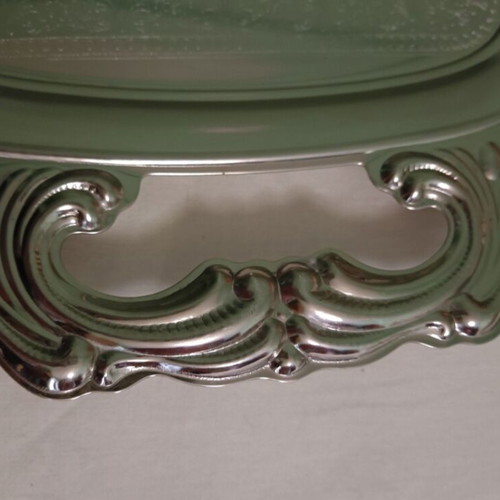 Vintage serving tray used with carved handles Twin Bird