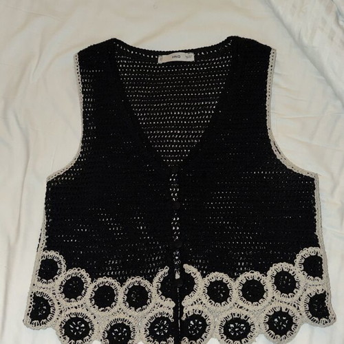 Mango Crochet boho summer co-ord set vest & mini skirt