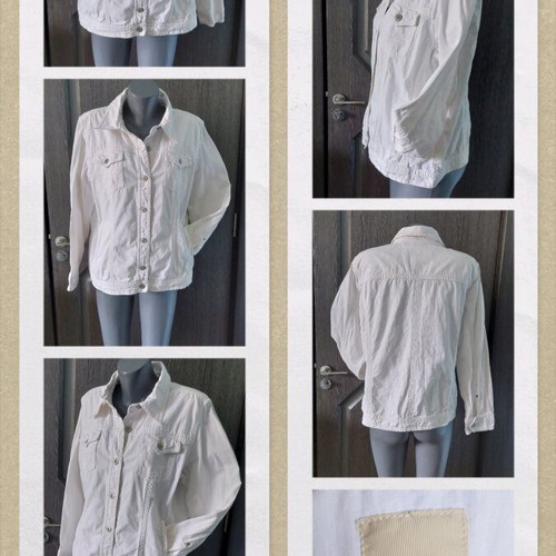 Cecil white denim jacket like new, large sizes XL to XXXL