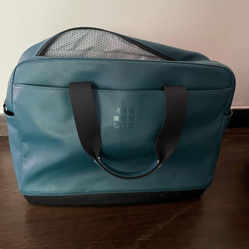 Moleskine Leather Laptop Bag Blue Like New
