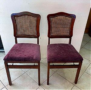 Σετ 2 καρέκλες Ρατάν αναδιπλούμενες 88x44x43