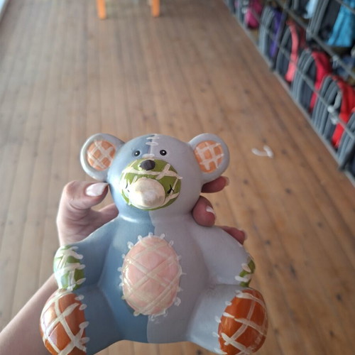 Bear piggy bank new, children's decor
