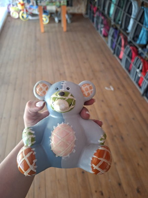 Bear piggy bank new, children's decor