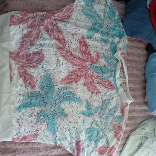 Lace blouse like new, pink and turquoise, sizes M and L