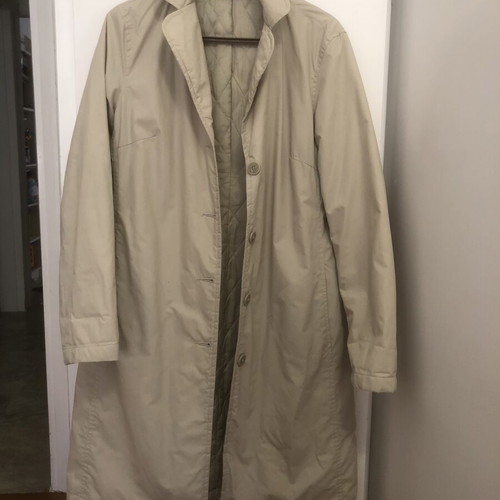 Zara beige gabardine jacket with quilted lining, used, size L