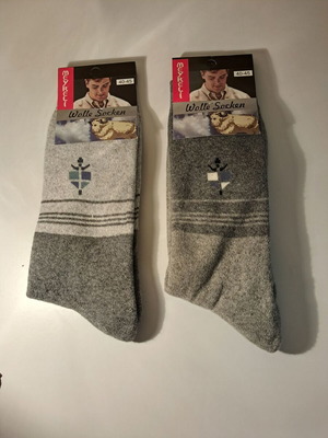 Meyreli wool men's socks set of 2, size 40-45, new, gray
