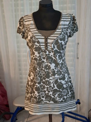 Next cotton tunic size M like new, khaki and white