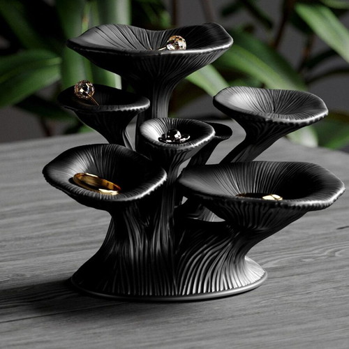 Black Mushroom Sculpture new, artistic decorative piece