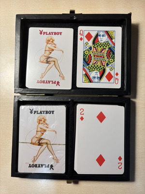 Playboy Playing Cards Gift Set like new, 2 decks with storage box