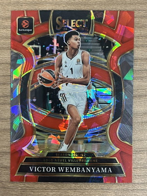 2025-26 Panini Select Euroleague Basketball Victor Wembanyama Red Ice card like new
