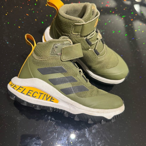 Adidas reflective kids shoes size 30 like new, waterproof with elastic laces