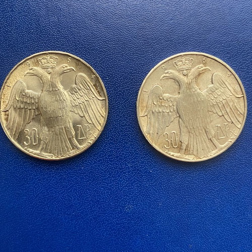 Two 30 Drachma Silver Coins 1964, Royal Wedding Constantine & Anna-Maria