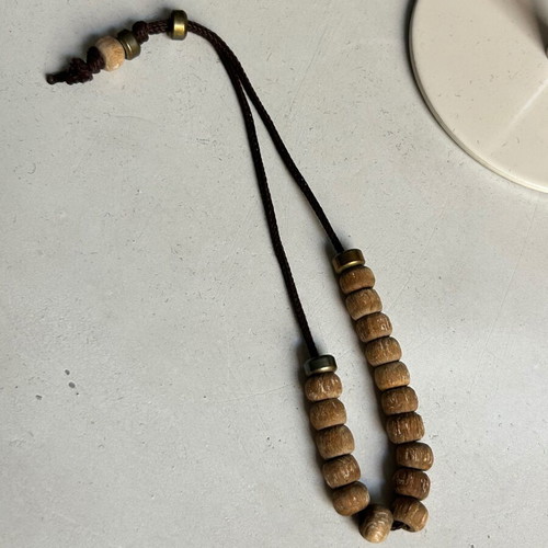 Komboloi old handmade wooden worry beads used