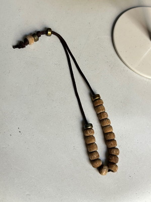 Komboloi old handmade wooden worry beads used