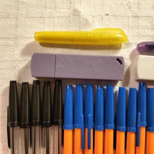 Stationery set with Bic pens, tape correctors and highlighters