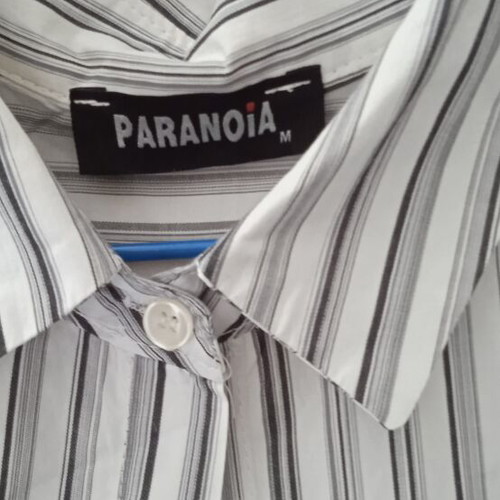 Long shirt Paranoia white and gray like new, cotton, size M