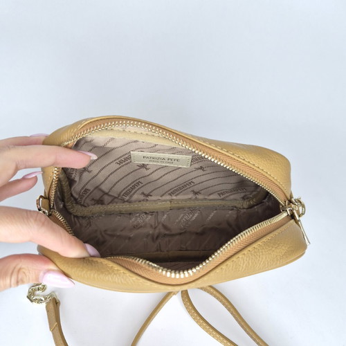 Patrizia Pepe leather crossbody bag new, brown