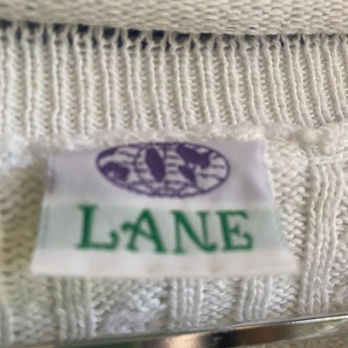 Women's cotton sweater with blue details, used