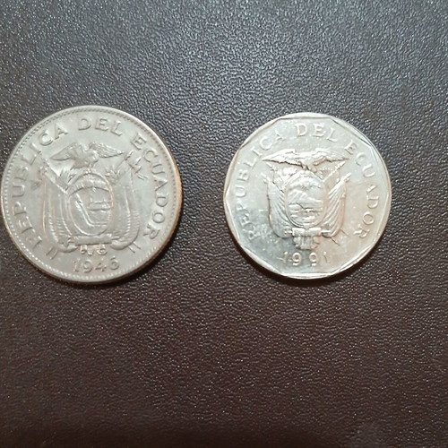 Set of two Ecuador coins 1945/1991